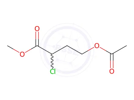 Chemical structure of Butanoic acid, 4-(acetyloxy)-2-chloro-, methyl ester (9CI)