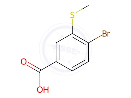 Chemical structure of 4-Bromo-3-(methylthio)benzoic Acid
