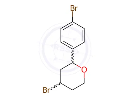 Chemical structure of 4-Bromo-2-(4-bromophenyl)tetrahydro-2H-pyran