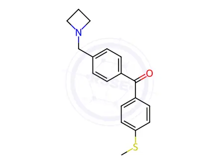Chemical structure of 4-Azetidinomethyl-4'-thiomethylbenzophenone