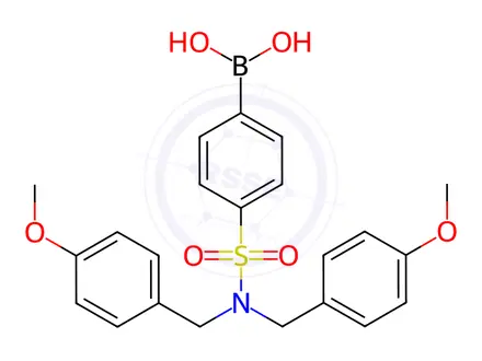 Chemical structure of (4-(N,N-Bis(4-methoxybenzyl)sulfamoyl)phenyl)boronic acid