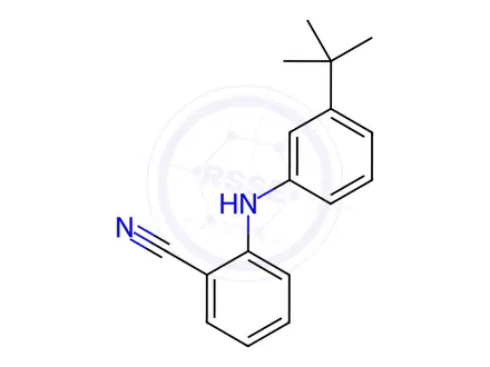 Chemical structure of Benzonitrile, 2-[[3-(1,1-dimethylethyl)phenyl]amino]-