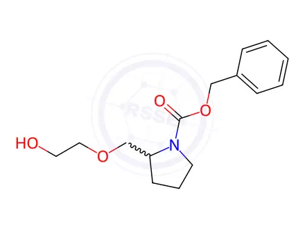 Chemical structure of Benzyl 2-((2-hydroxyethoxy)methyl)pyrrolidine-1-carboxylate