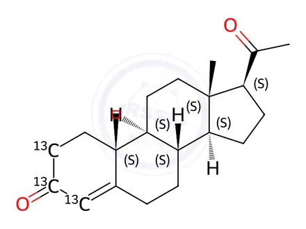 Chemical structure of Progesterone-2,3,4-13C3