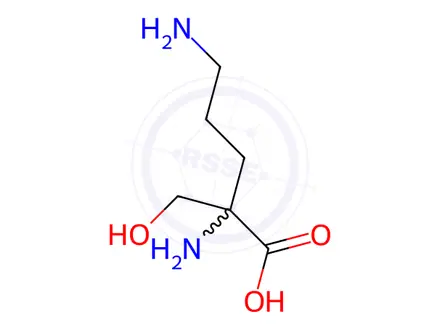 Chemical structure of L-Ornithine, 2-(hydroxymethyl)-(9CI)
