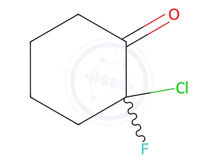 Chemical structure of Cyclohexanone, 2-chloro-2-fluoro-