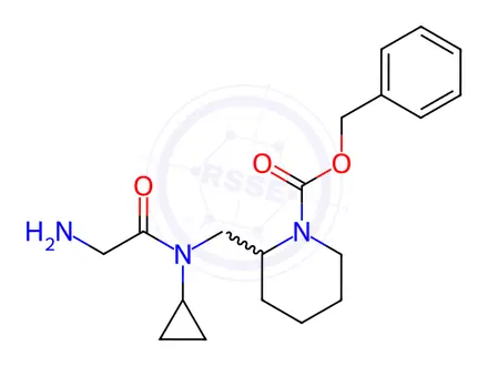Chemical structure of Benzyl 2-((2-amino-N-cyclopropylacetamido)methyl)piperidine-1-carboxylate