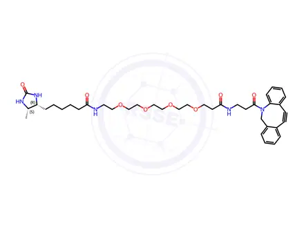 Chemical structure of DBCO-PEG4-Desthiobiotin