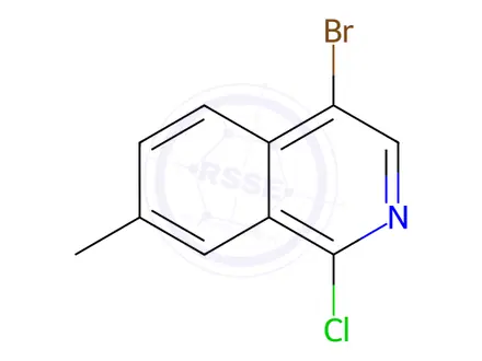 Chemical structure of 4-Bromo-1-chloro-7-methylisoquinoline