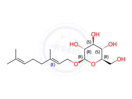 Chemical structure of Zeaxanthin Impurity 27 (Geranyl Glucoside)