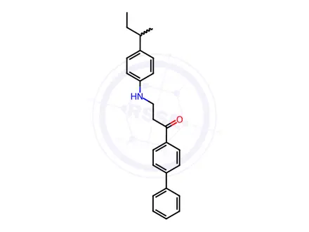 Chemical structure of 1-([1,1'-Biphenyl]-4-yl)-3-((4-(sec-butyl)phenyl)amino)propan-1-one