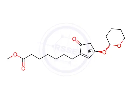 Chemical structure of Methyl 7-((3R)-5-oxo-3-((tetrahydro-2H-pyran-2-yl)oxy)cyclopent-1-en-1-yl)heptanoate