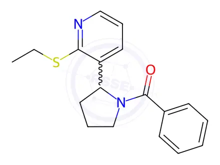 Chemical structure of (2-(2-(Ethylthio)pyridin-3-yl)pyrrolidin-1-yl)(phenyl)methanone