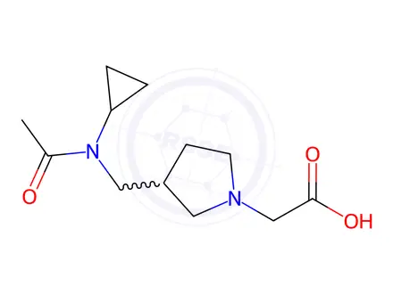 Chemical structure of 2-(3-((N-Cyclopropylacetamido)methyl)pyrrolidin-1-yl)acetic acid