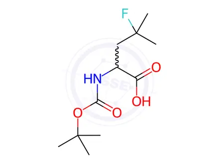 Chemical structure of Leucine, N-[(1,1-dimethylethoxy)carbonyl]-4-fluoro-