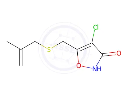 Chemical structure of 4-Chloro-5-(((2-methylallyl)thio)methyl)isoxazol-3(2H)-one