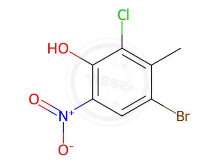 Chemical structure of 4-Bromo-2-chloro-3-methyl-6-nitrophenol