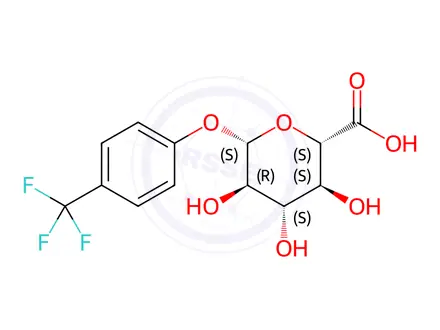 Chemical structure of 4-(Trifluoromethyl)phenyl β-D-Glucopyranosiduronic Acid