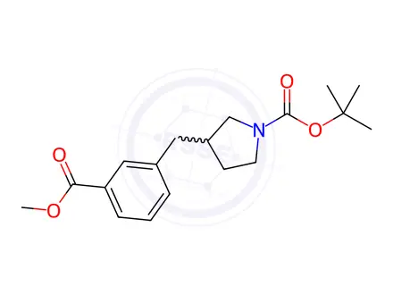 Chemical structure of tert-Butyl 3-[3-(methoxycarbonyl)benzyl]-1-pyrrolidinecarboxylate