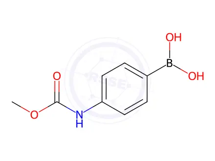 Chemical structure of (4-((Methoxycarbonyl)amino)phenyl)boronic acid