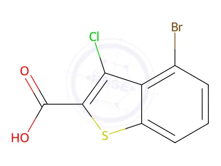 Chemical structure of 4-Bromo-3-chloro-1-benzothiophene-2-carboxylic acid