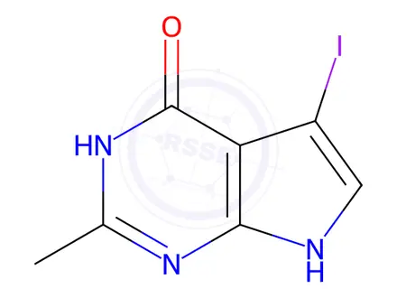 Chemical structure of 5-IODO-2-METHYL-3,7-DIHYDRO-PYRROLO[2,3-D]PYRIMIDIN-4-ONE