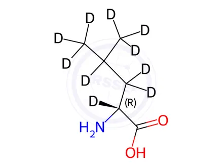 Chemical structure of D-Leucine-[D10]