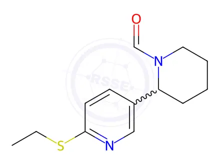 Chemical structure of 2-(6-(Ethylthio)pyridin-3-yl)piperidine-1-carbaldehyde