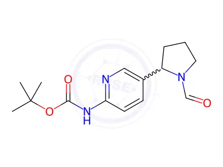 Chemical structure of tert-Butyl (5-(1-formylpyrrolidin-2-yl)pyridin-2-yl)carbamate