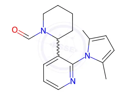 Chemical structure of 2-(2-(2,5-Dimethyl-1H-pyrrol-1-yl)pyridin-3-yl)piperidine-1-carbaldehyde