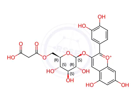 Chemical structure of Cyanidin 3-malonylglucoside