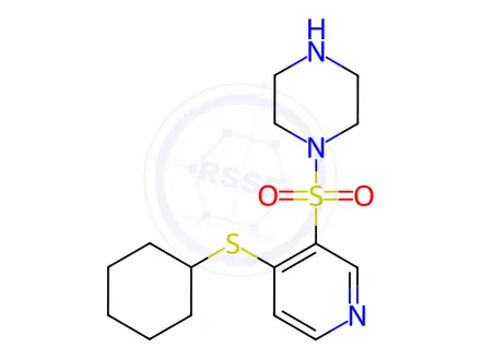 Chemical structure of 1-((4-(Cyclohexylthio)pyridin-3-yl)sulfonyl)piperazine