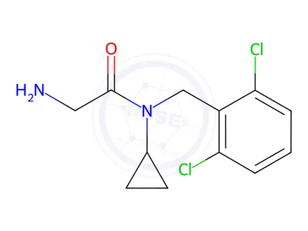 Chemical structure of 2-Amino-N-cyclopropyl-N-(2,6-dichlorobenzyl)acetamide