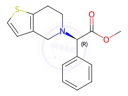 Chemical structure of methyl (R)-2-(6,7-dihydrothieno[3,2-c]pyridin-5(4H)-yl)-2-phenylacetate