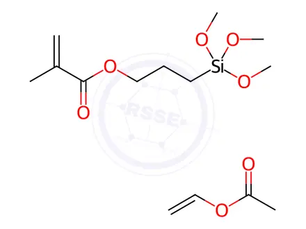 Chemical structure of 2-Propenoic acid, 2-methyl-, 3-(trimethoxysilyl)propyl ester, polymer with ethenyl acetate