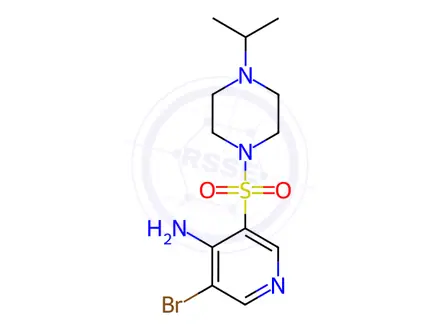 Chemical structure of 3-Bromo-5-((4-isopropylpiperazin-1-yl)sulfonyl)pyridin-4-amine