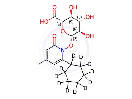 Chemical structure of Ciclopirox-d11 β-D-Glucuronide