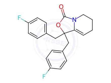 Chemical structure of 1,1-Bis(4-fluorobenzyl)-1,5,6,7-tetrahydro[1,3]oxazolo[3,4-a]pyridin-3-one