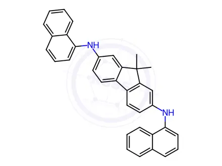 Chemical structure of 9,9-Dimethyl-N2,N7-di(naphthalen-1-yl)-9H-fluorene-2,7-diamine