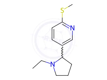 Chemical structure of 5-(1-Ethylpyrrolidin-2-yl)-2-(methylthio)pyridine