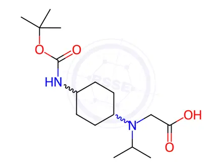 Chemical structure of 2-((4-((tert-Butoxycarbonyl)amino)cyclohexyl)(isopropyl)amino)acetic acid