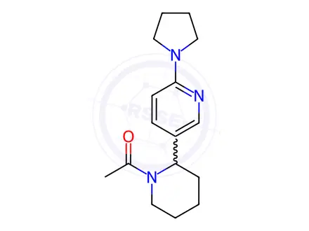 Chemical structure of 1-(2-(6-(Pyrrolidin-1-yl)pyridin-3-yl)piperidin-1-yl)ethanone