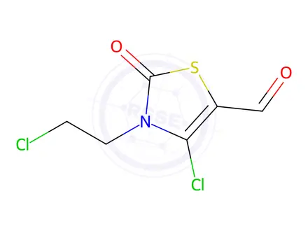Chemical structure of 4-Chloro-3-(2-chloroethyl)-2-oxo-2,3-dihydrothiazole-5-carbaldehyde