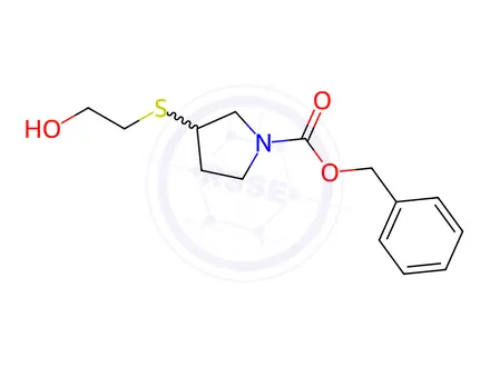 Chemical structure of Benzyl 3-((2-hydroxyethyl)thio)pyrrolidine-1-carboxylate