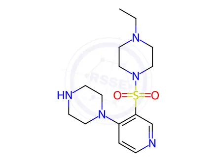 Chemical structure of 1-Ethyl-4-((4-(piperazin-1-yl)pyridin-3-yl)sulfonyl)piperazine