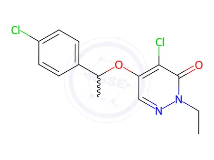 Chemical structure of 4-Chloro-5-(1-(4-chlorophenyl)ethoxy)-2-ethylpyridazin-3(2H)-one