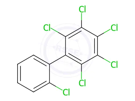 Chemical structure of Hexachlorobiphenyl