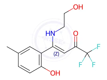 Chemical structure of (3Z)-1,1,1-Trifluoro-4-[(2-hydroxyethyl)amino]-4-(2-hydroxy-5-methylphenyl)-3-buten-2-one