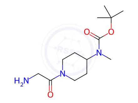 Chemical structure of [(S)-1-(2-Amino-acetyl)-pyrrolidin-3-yl]-methyl-carbamic acid tert-butyl ester