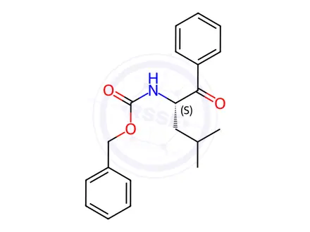 Chemical structure of Carbamic acid, N-[(1S)-1-benzoyl-3-methylbutyl]-, phenylmethyl ester